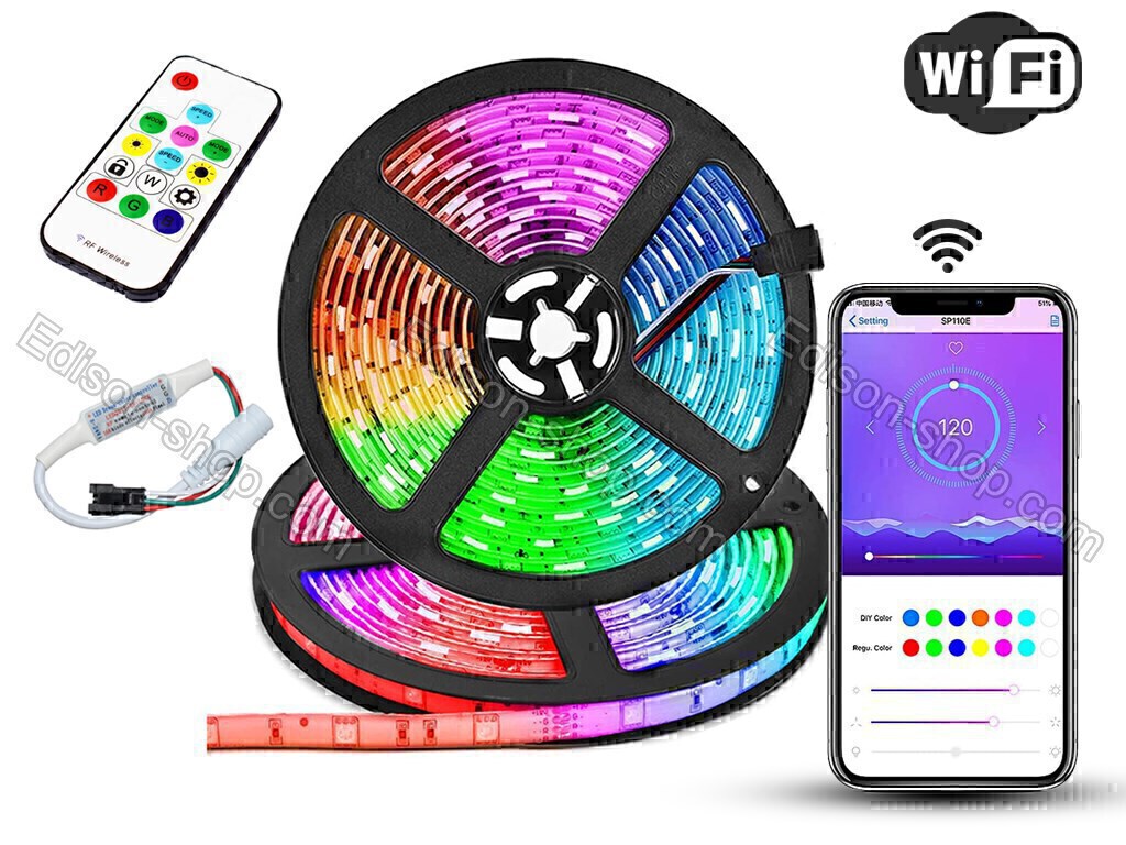  ریسه هوشمند RGB به همراه اتصال Wifi از طریق گوشی 